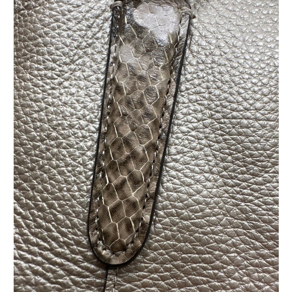 Coach Ava Tote F38878 Metallic Pebble Leather Snake Trim Zip Bag - Picture 8 of 10